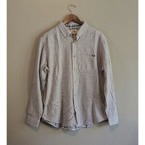 Woolrich Size Large Mens Gray Shirt Button Down Top Double Layer Plaid Grey LS L